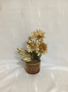 Ev dekorasyon çiçeği. Dekoratif çiçek. Yapay çiçek. Bohem ev dekorasyonu. Altın seri. Çiçek